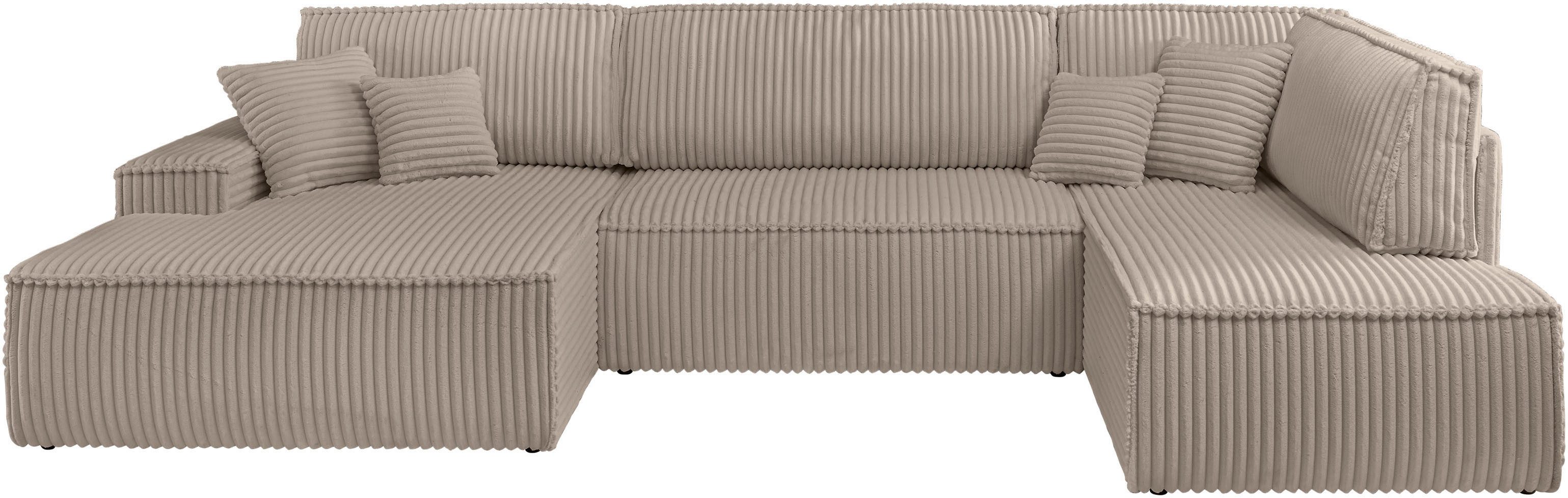 andas Wohnlandschaft "FINNLEY U-Form XXL 329 cm, Schlafsofa, Schlaffunktion günstig online kaufen