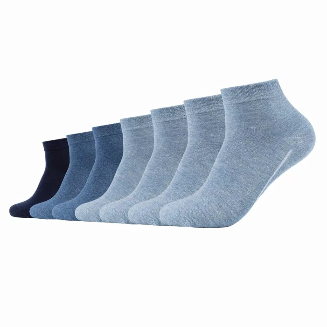Camano Unisex Socken - Quarter, einfarbig, 7er Pack Blau 39-42 günstig online kaufen