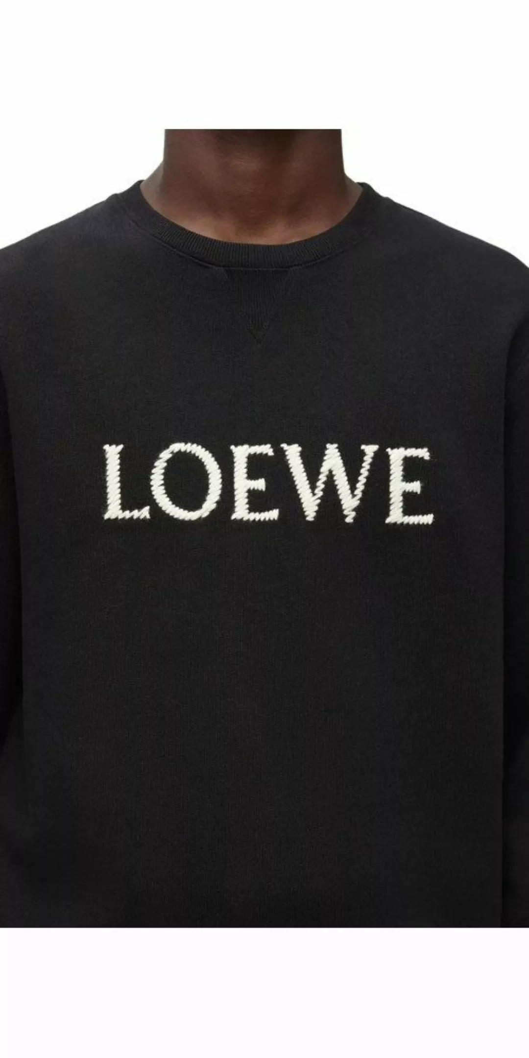 Loewe Rundhalspullover LOEWE Baumwoll Sweater Schwarz günstig online kaufen