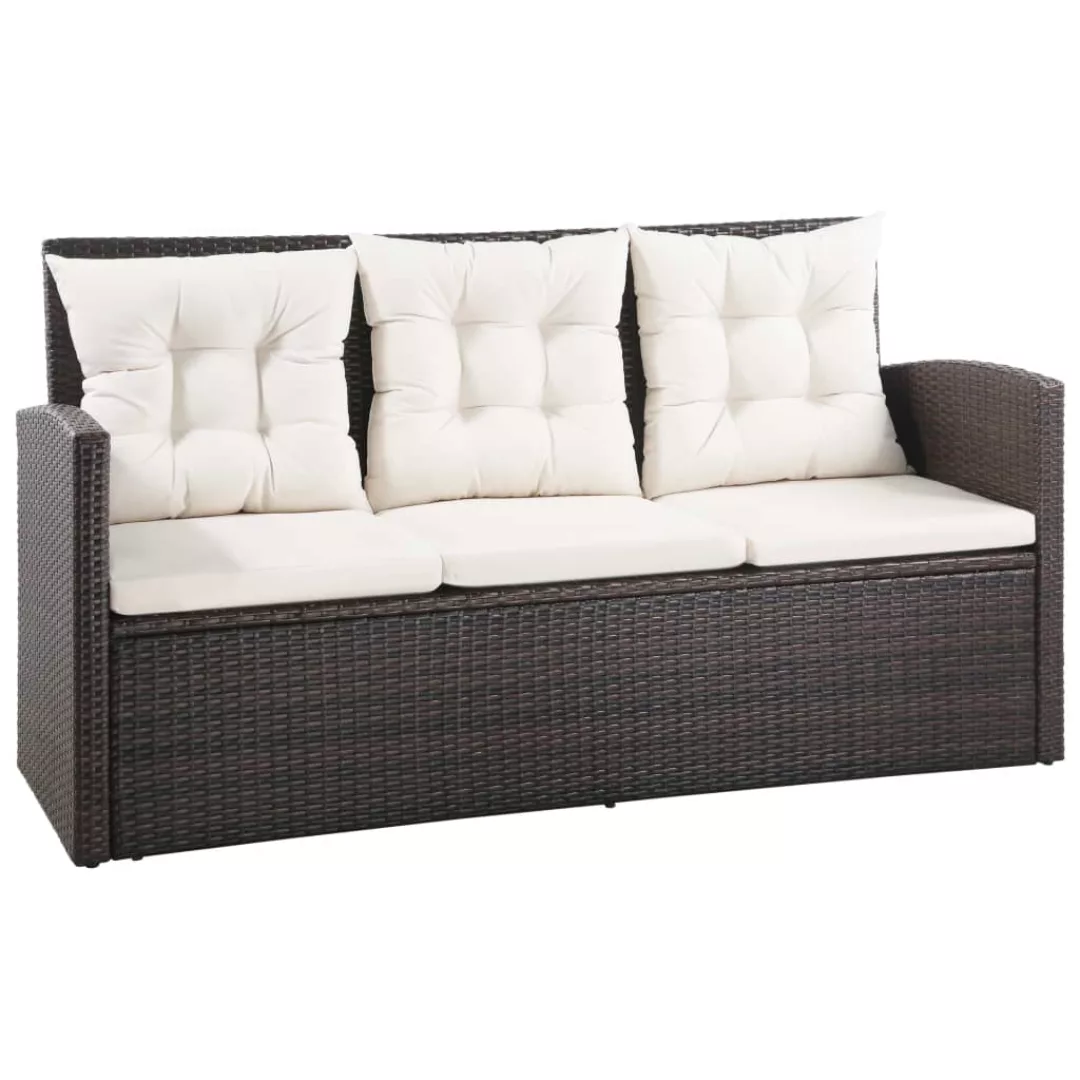 5-tlg. Garten-lounge-set Mit Auflagen Poly Rattan Braun günstig online kaufen