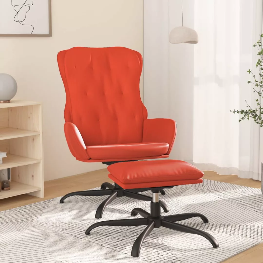 Vidaxl Relaxsessel Mit Hocker Rot Kunstleder günstig online kaufen