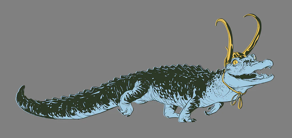Komar Leinwandbild "Keilrahmenbild - Loki Alligator Variance - Größe 90 x 4 günstig online kaufen