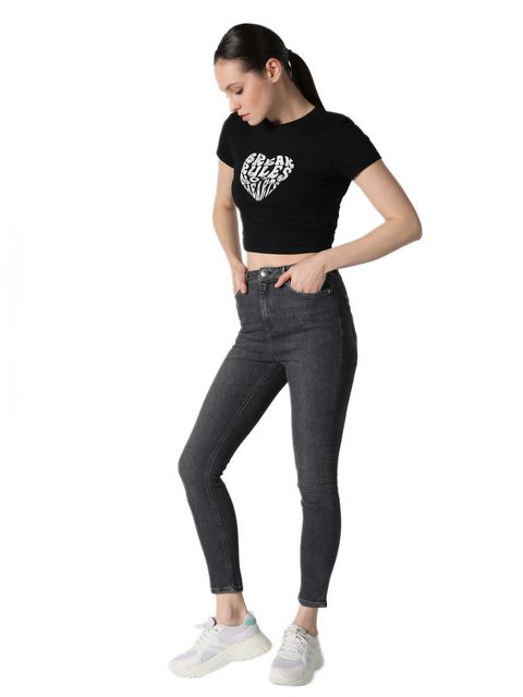 Colins Girlfriend-Jeans 760 Diana Super Slim Fit High Waist Skinny Leg Grey günstig online kaufen