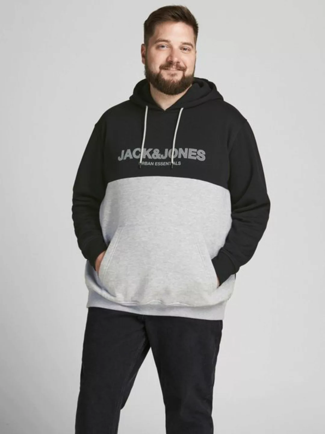 Jack&Jones Hoodie im Colorblock mit Logo-Print günstig online kaufen