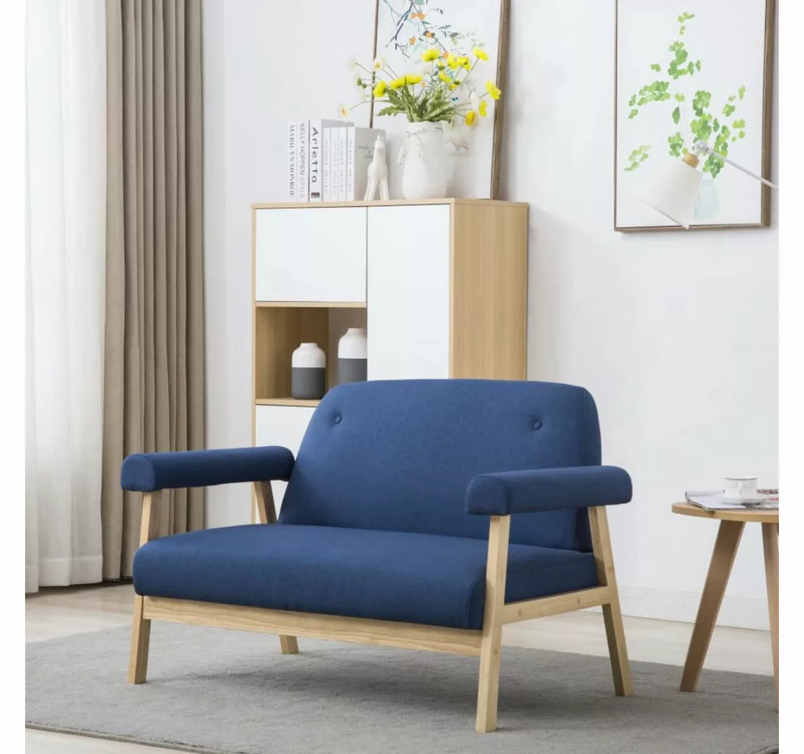 vidaXL Sofa, 2-Sitzer-Sofa Stoff Blau günstig online kaufen