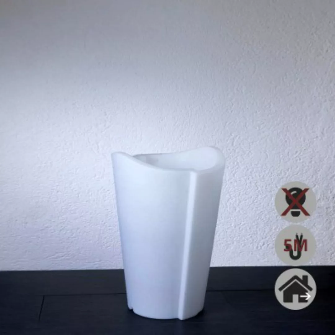 EPSTEIN-DESIGN TULPE AUßEN 60 cm 5M KABEL Beleuchtetes Pflanzgefäß Weiß günstig online kaufen