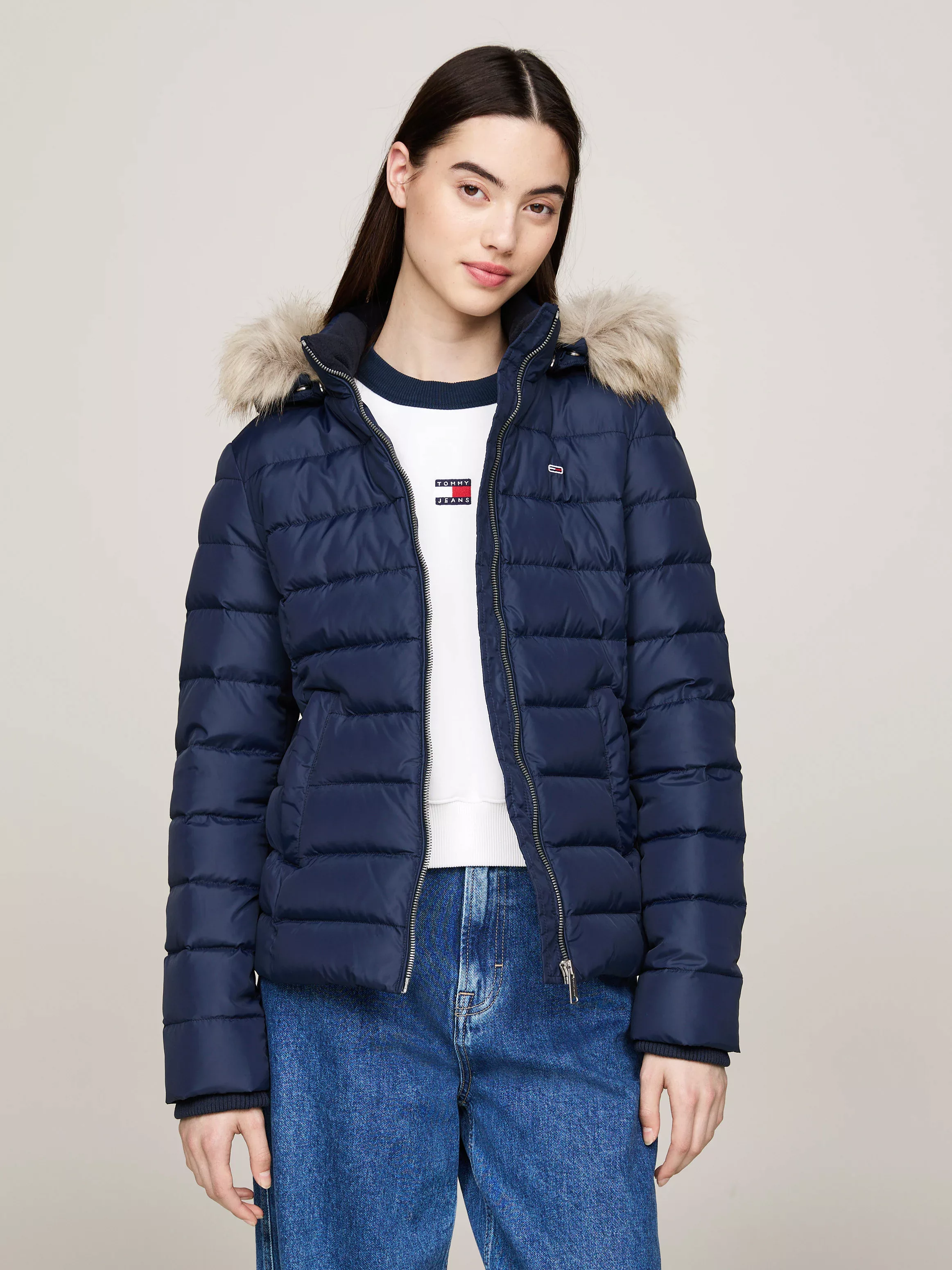 Tommy Jeans Curve Steppjacke "TJW BASIC HOODED DOWN JACKET EXT", mit Kapuze günstig online kaufen