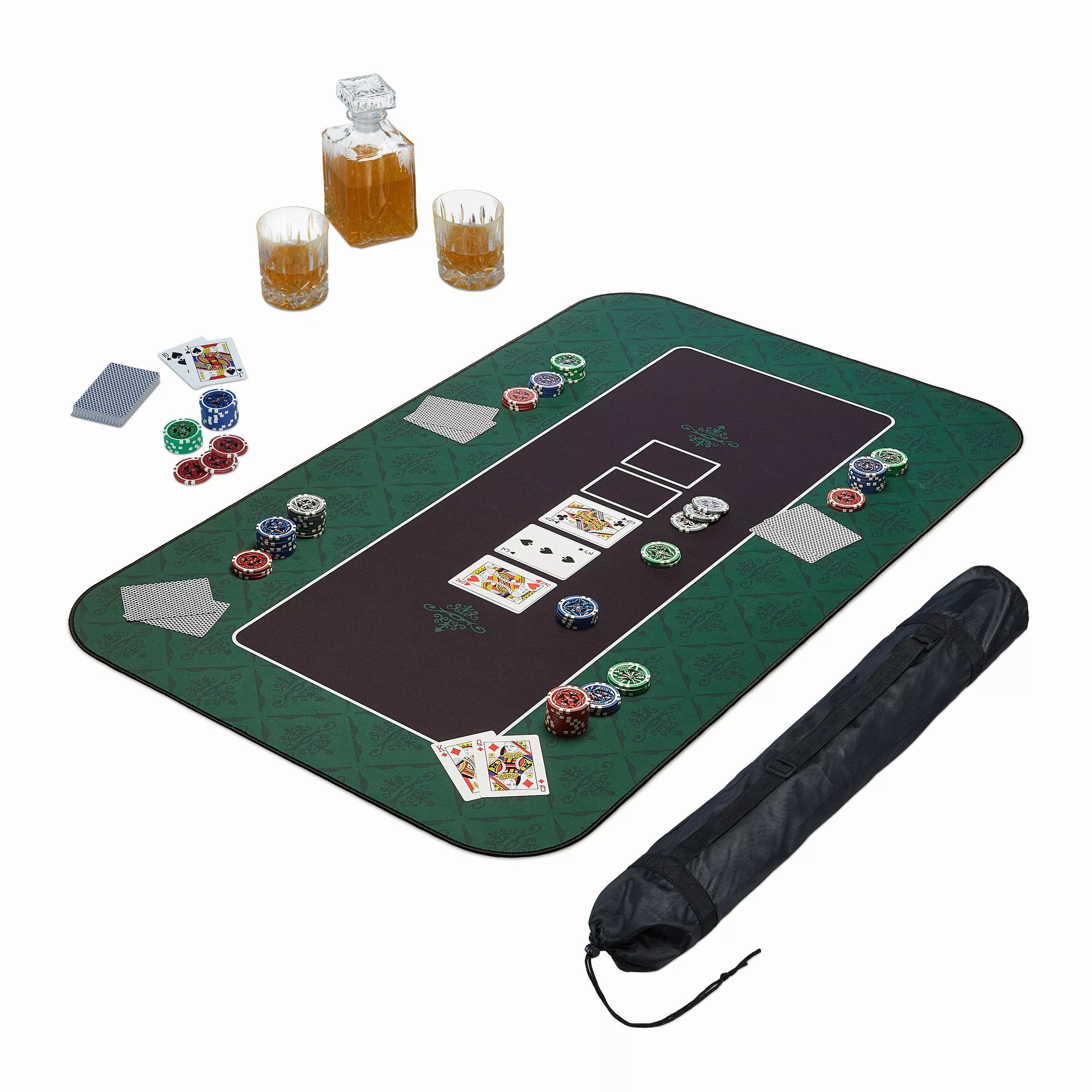 relaxdays Spieltisch Pokermatte 100x60, Grün günstig online kaufen