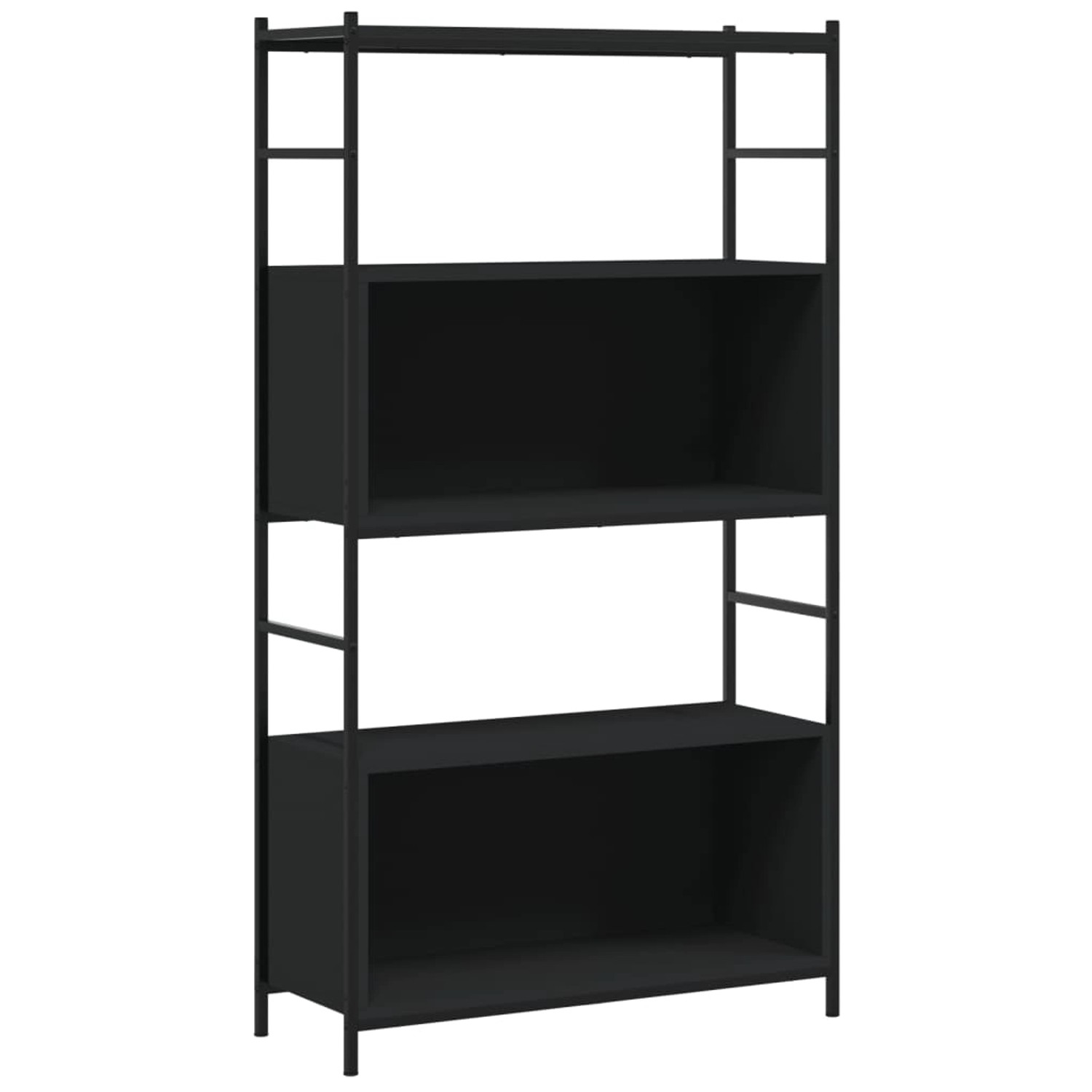 vidaXL Bücherregal Schwarz 80x30x145,5 cm Holzwerkstoff und Eisen günstig online kaufen