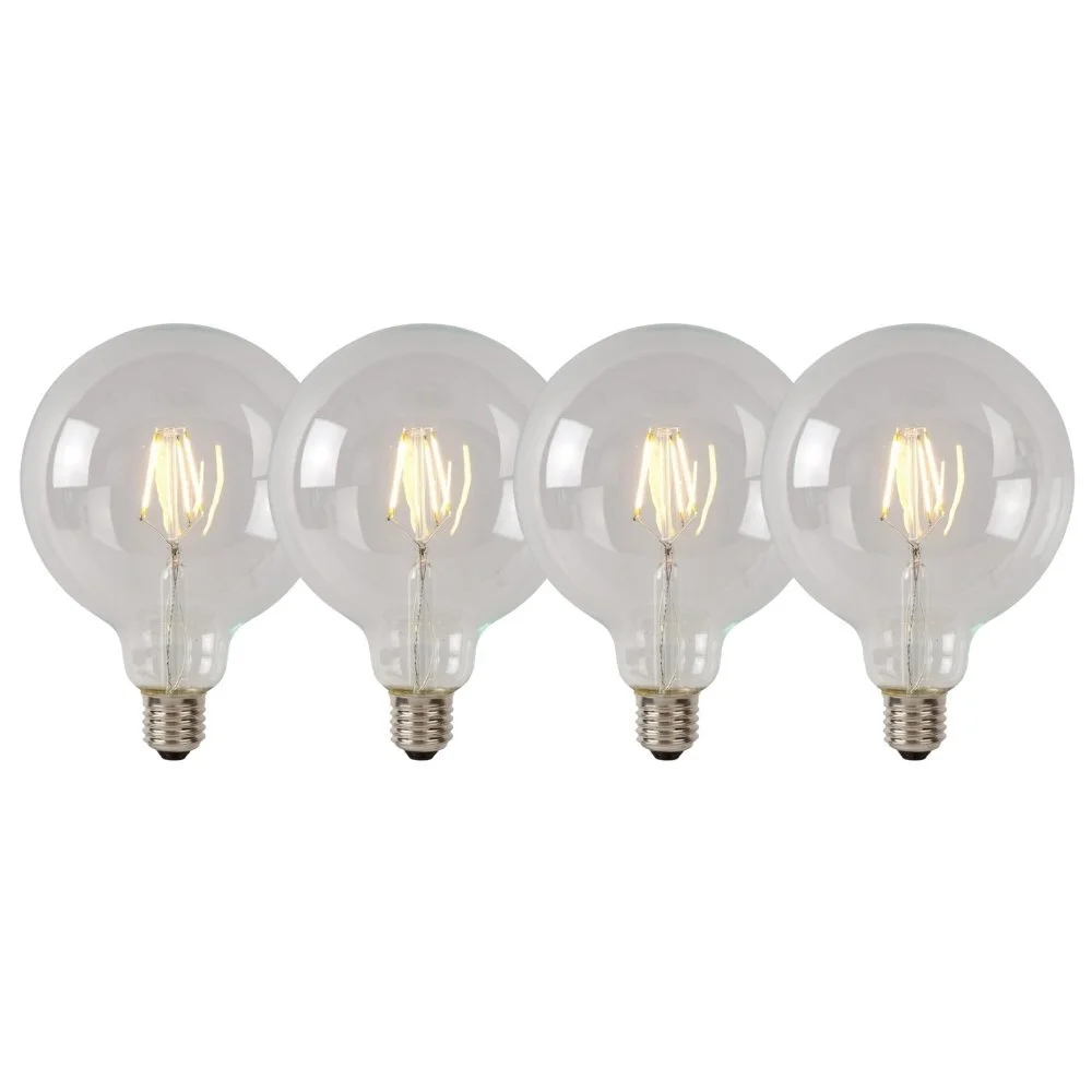 LED Leuchtmittel E27 Globe - G125 in Transparent 5W 600lm 4er-Pack günstig online kaufen