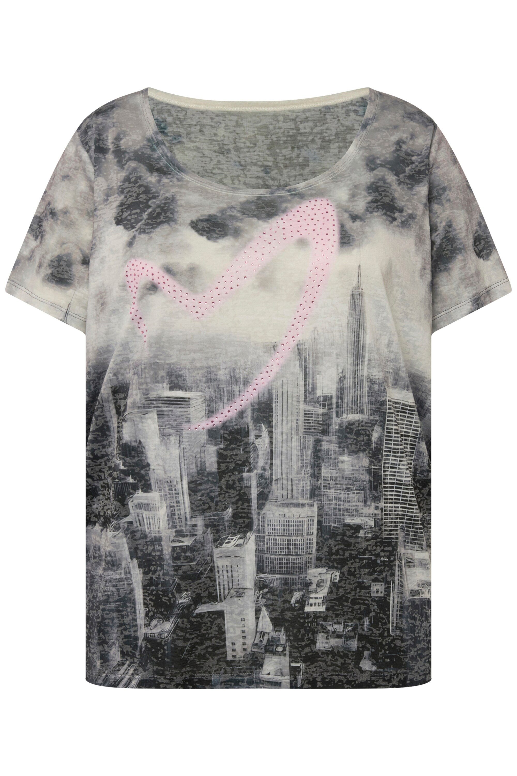 MIAMODA T-Shirt T-Shirt Skyline-Druck mit Herz günstig online kaufen