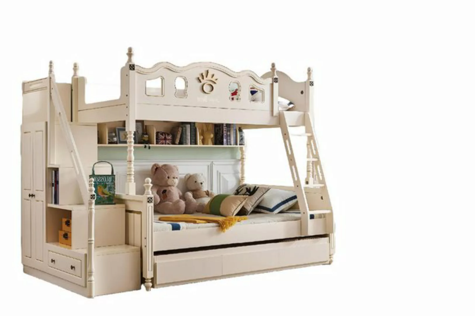 Xlmoebel Bett Hochbett für Kinder aus Holz - Klassisches Möbelstück für Sch günstig online kaufen