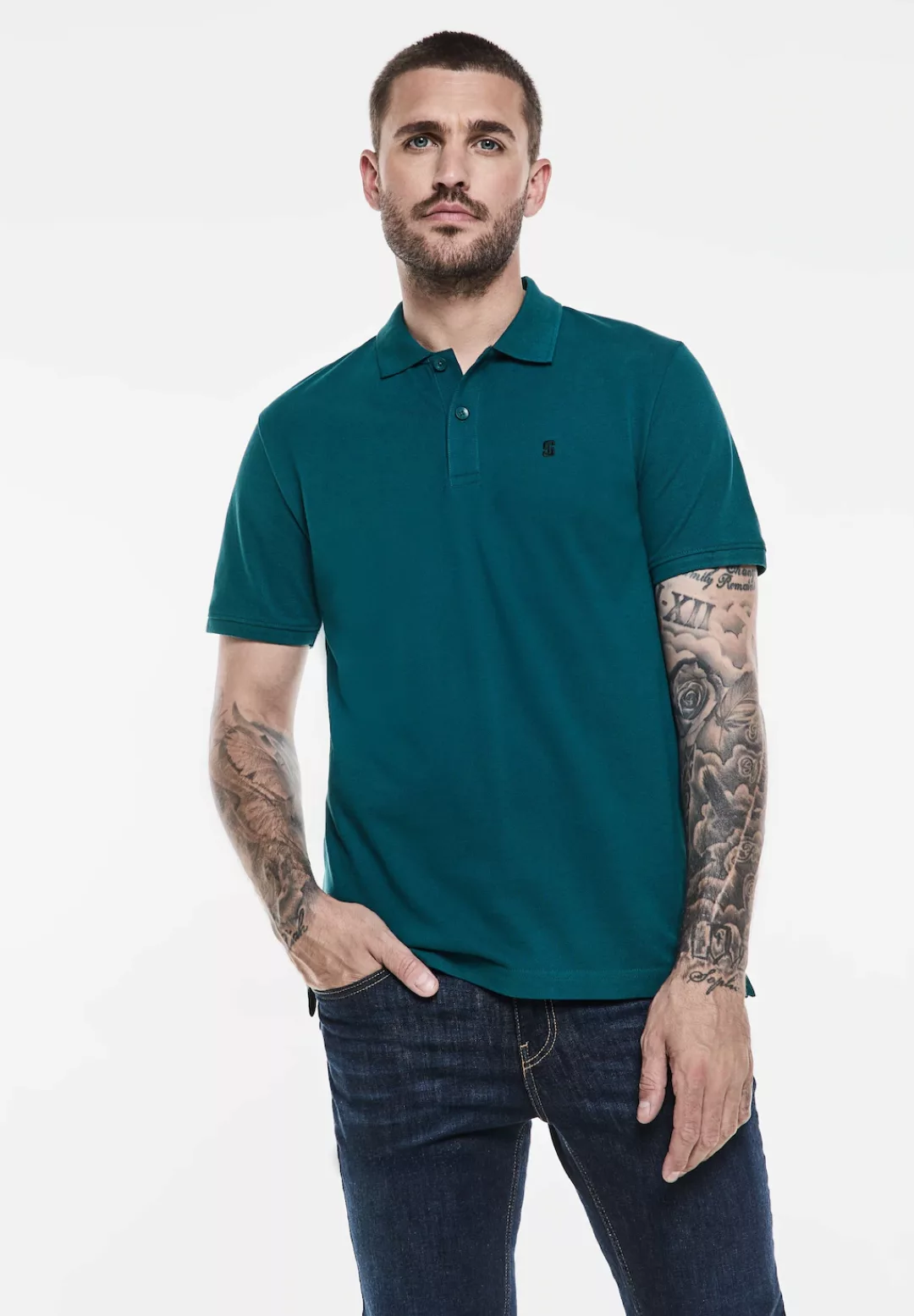 STREET ONE MEN Poloshirt, in Unifarbe günstig online kaufen