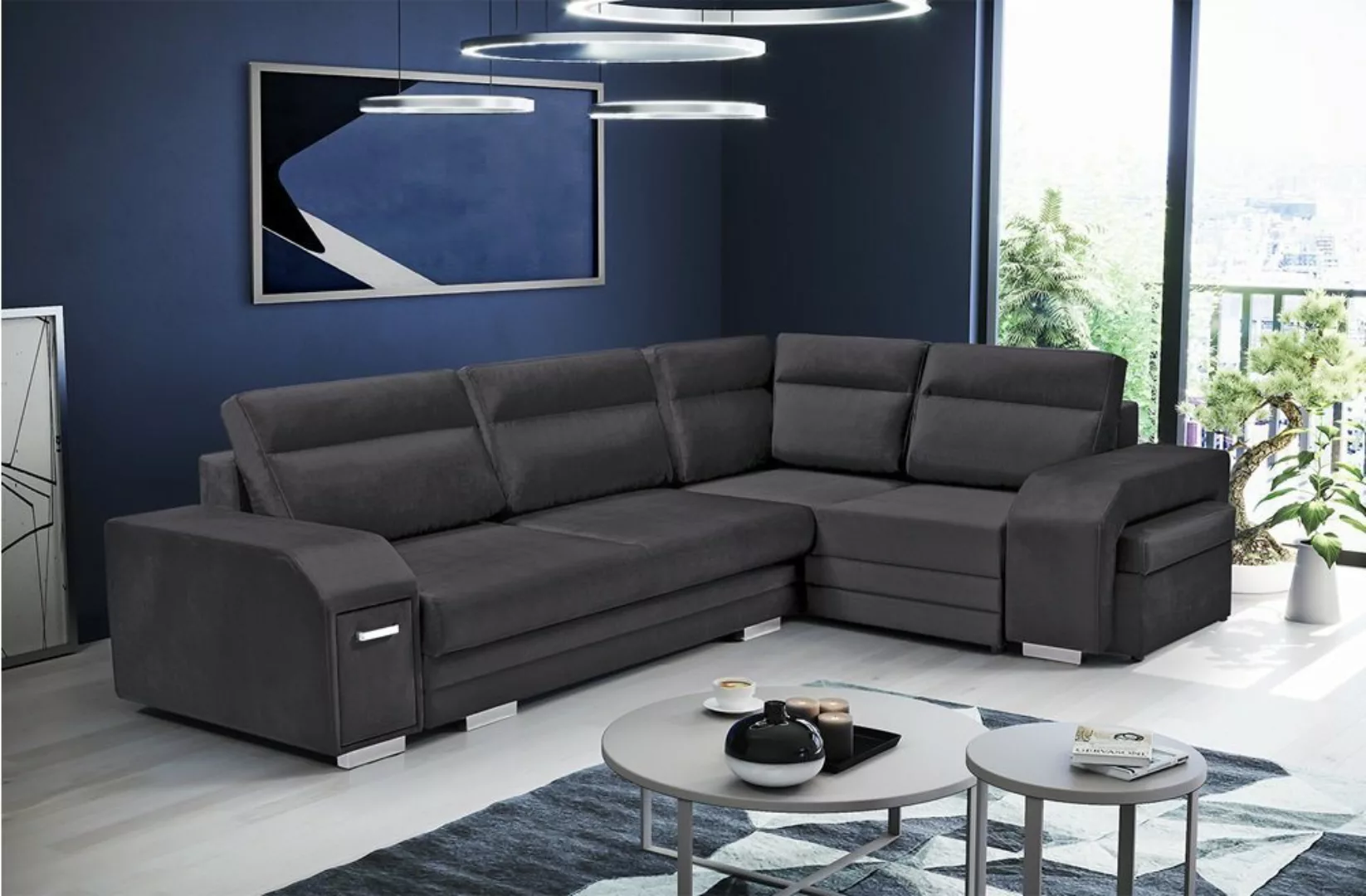 DB-Möbel Ecksofa Ecosofa Millo mit Hocker und Minibar, mit Schlaffunktion, günstig online kaufen