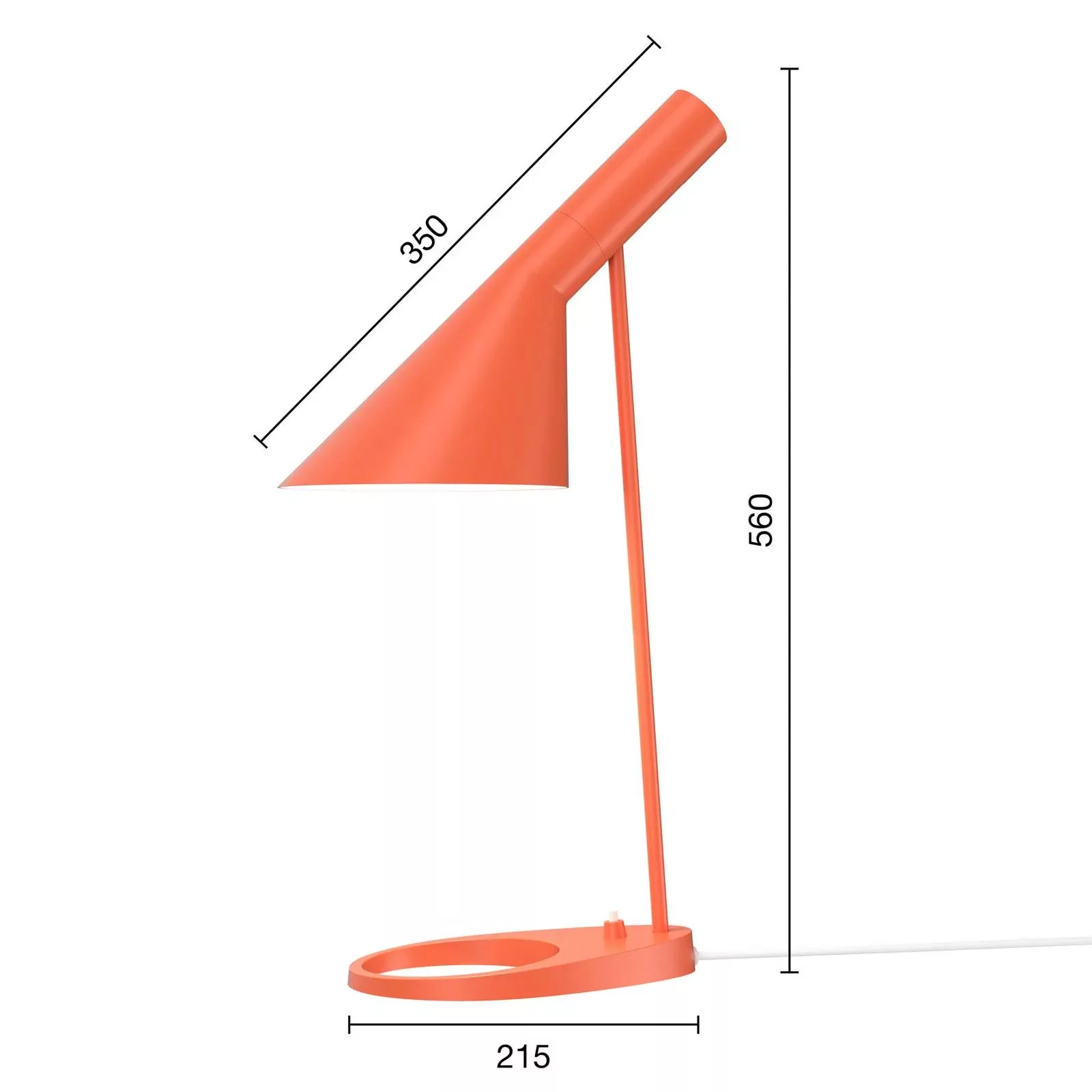 Tischleuchte AJ Mini metall orange / H 43 cm - Drehbar / Arne Jacobsen, 195 günstig online kaufen