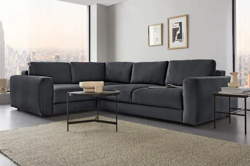 Places of Style Ecksofa "Bloomfield, L-Form", extra tiefe Sitzfläche, wahlw günstig online kaufen