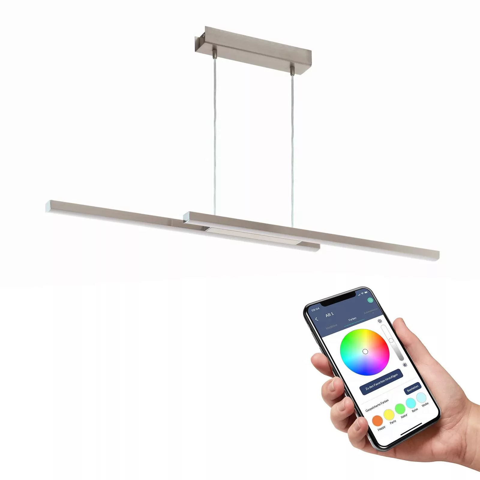 EGLO connect Fraioli-Z LED-Hängeleuchte nickel günstig online kaufen