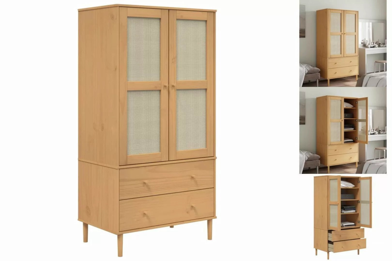 vidaXL Kleiderschrank Kleiderschrank SENJA Rattan-Optik Braun 90x55x175cm K günstig online kaufen