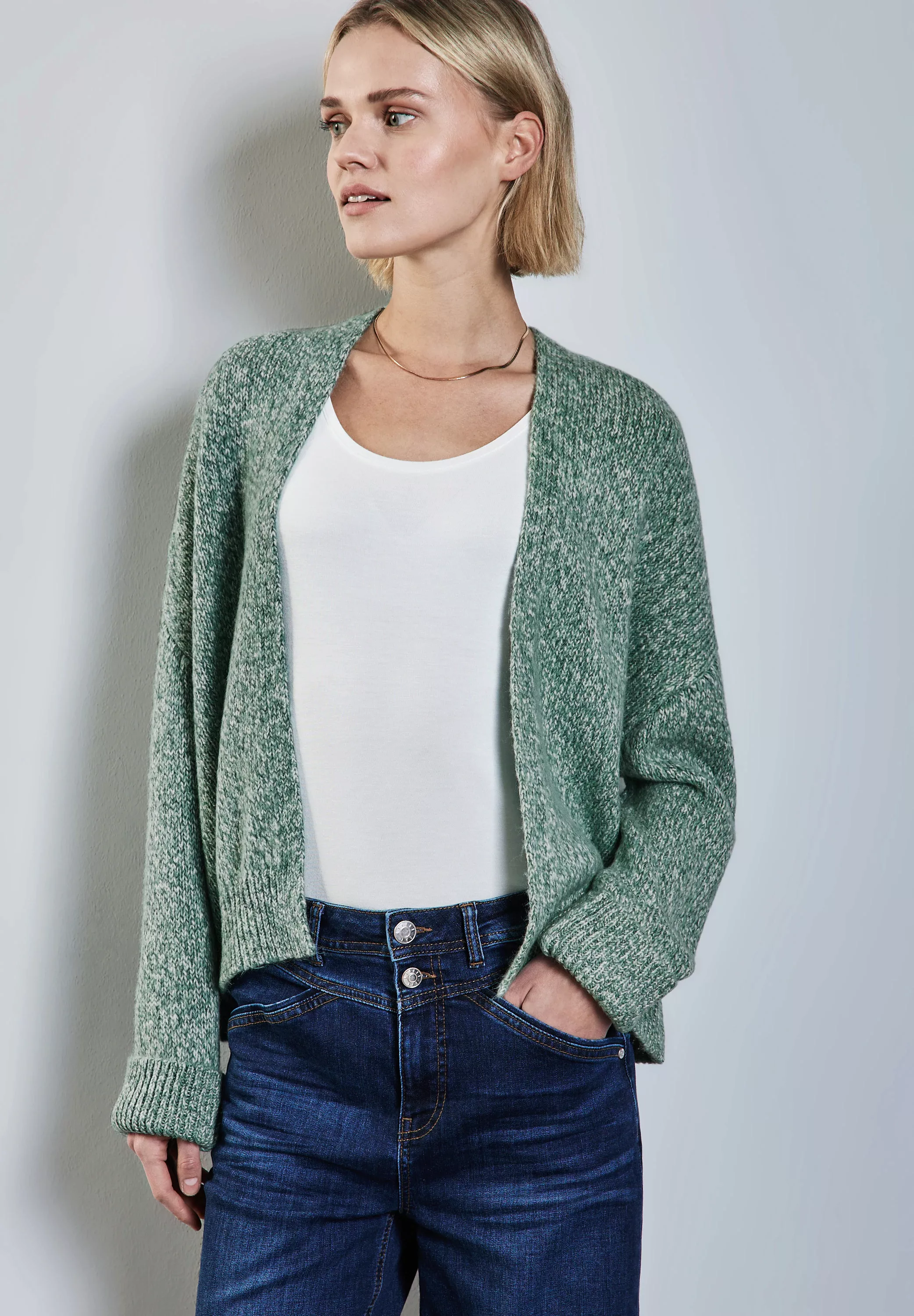 STREET ONE Cardigan, in offener Form, in melierter Optik günstig online kaufen