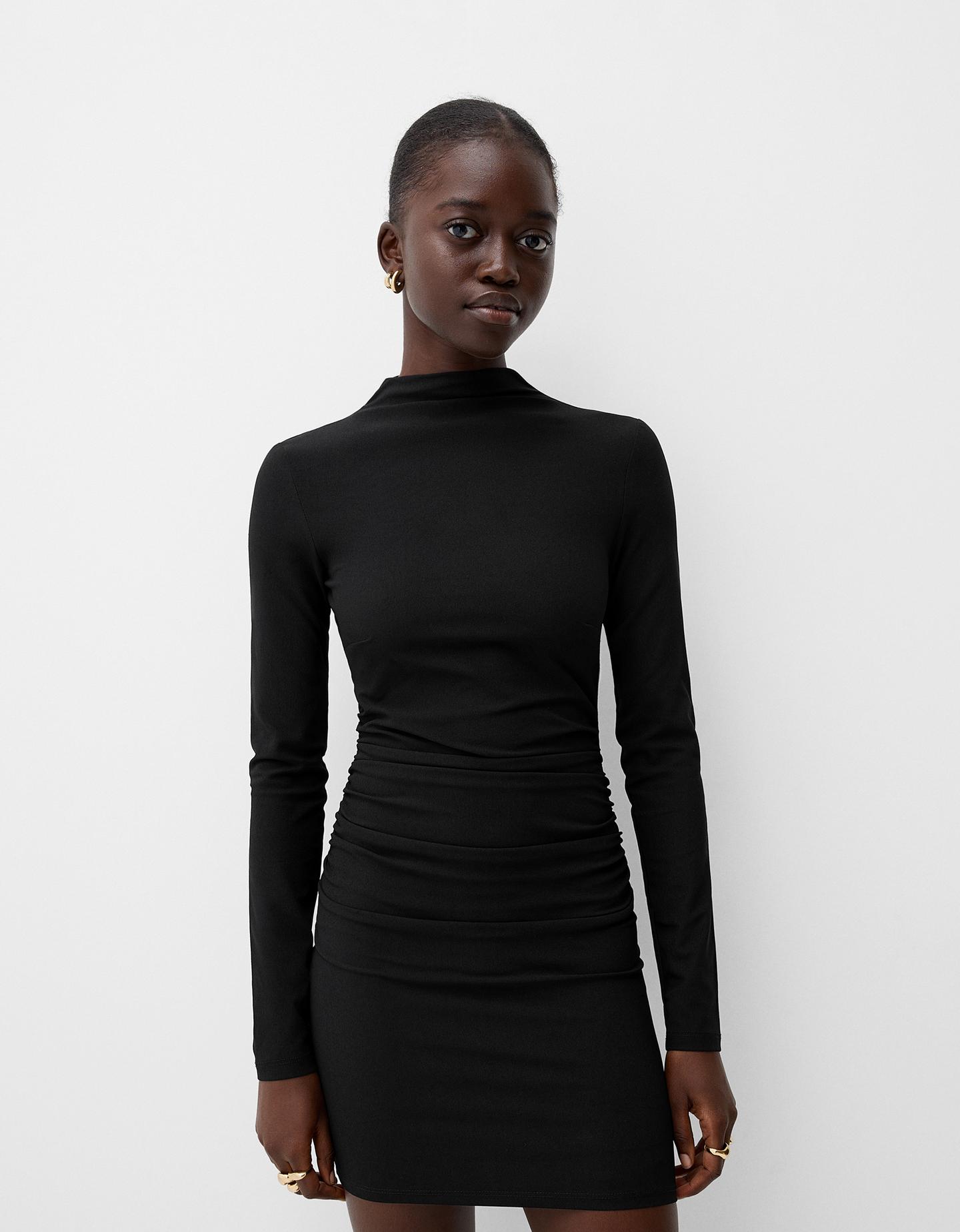 Bershka Minikleid Mit Langen Ärmeln Damen Xs Schwarz günstig online kaufen