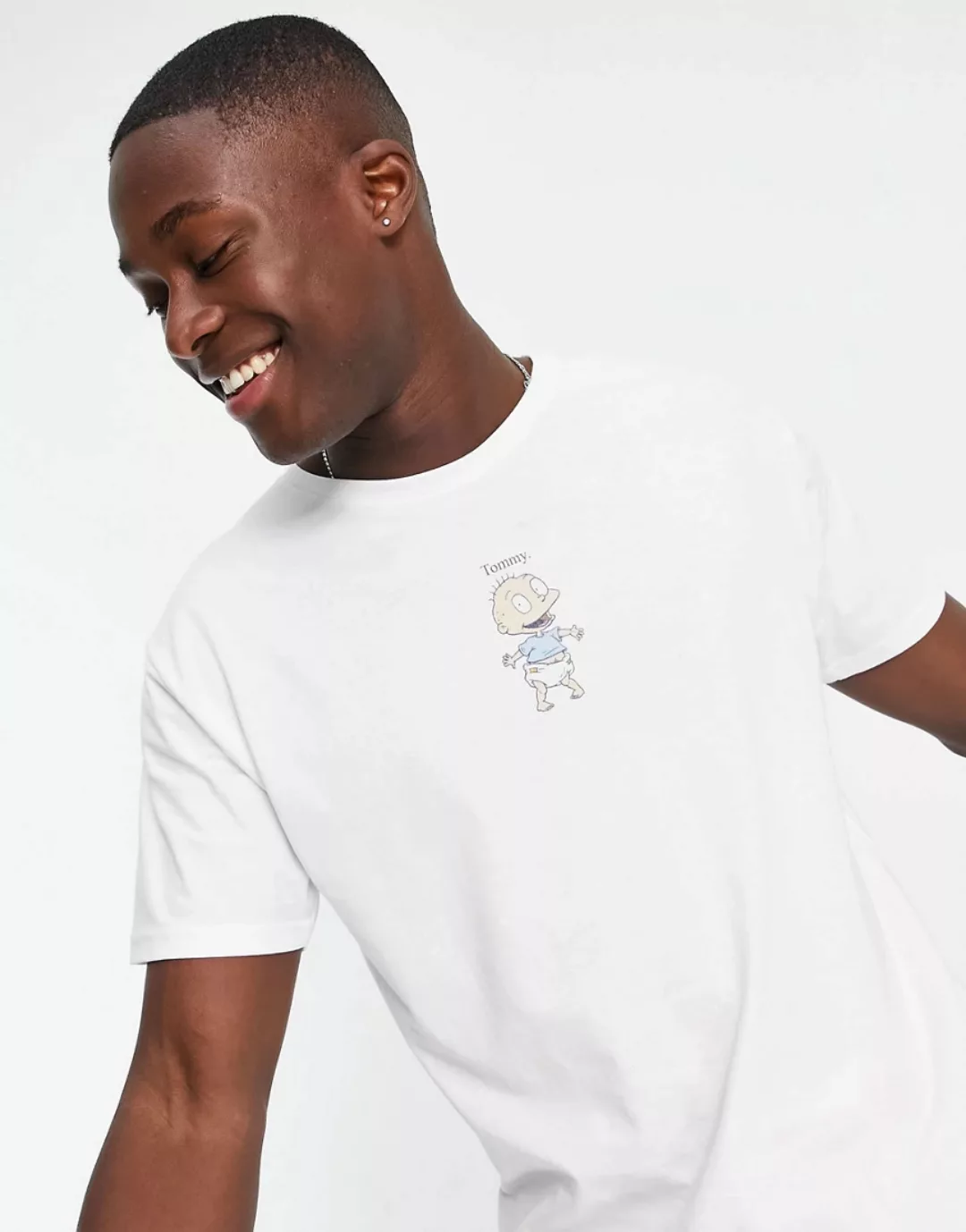 Rugrats – Oversize-T-Shirt mit Tommy -Print-Weiß günstig online kaufen
