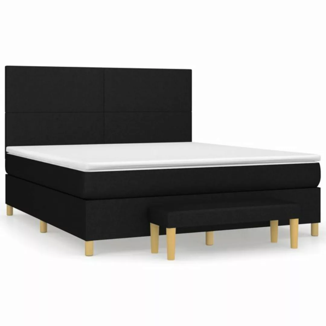 vidaXL Boxspringbett Boxspringbett mit Matratze Schwarz 160x200 cm Stoff Be günstig online kaufen