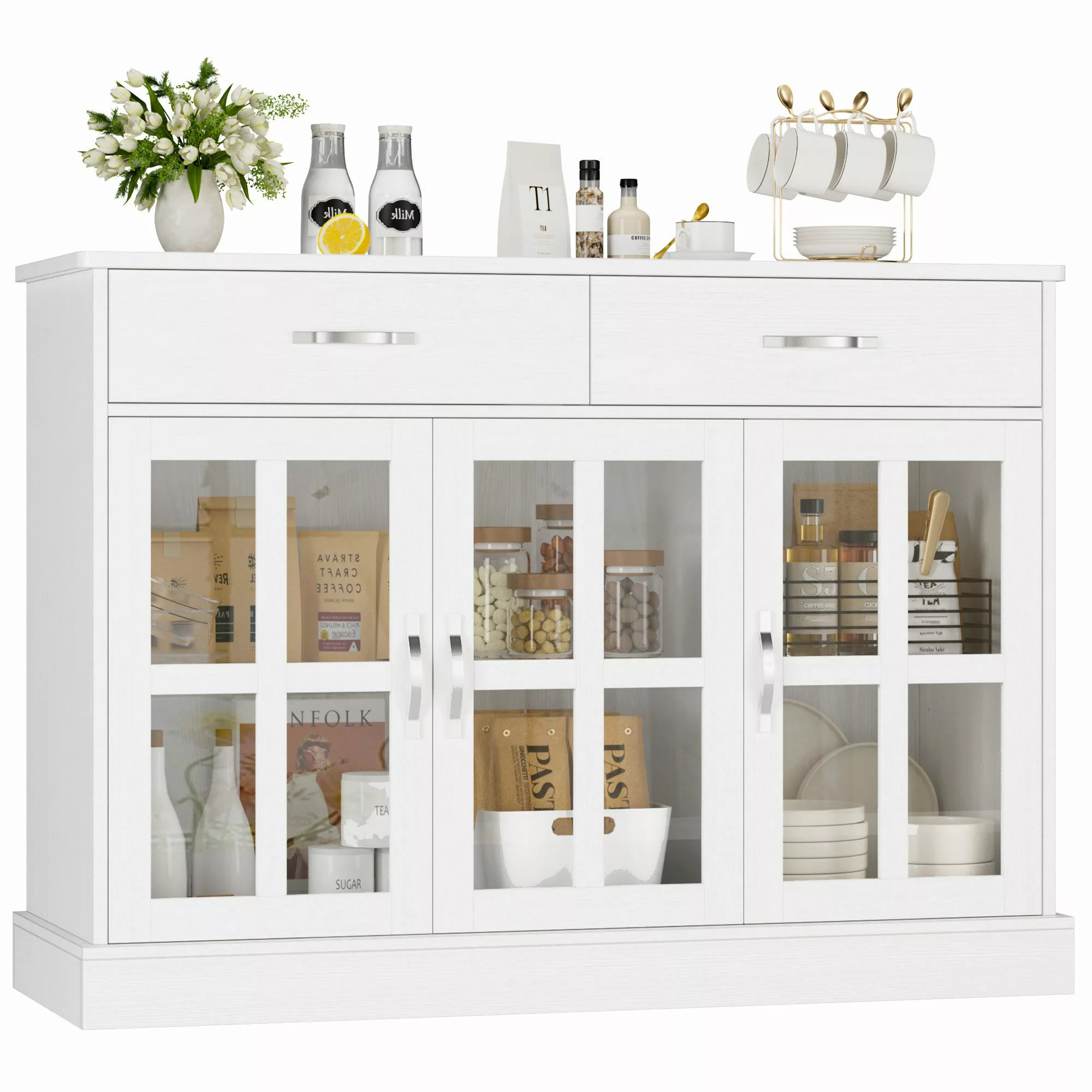 Homfa Sideboard, Küchenschrank Buffetschrank mit 2 günstig online kaufen