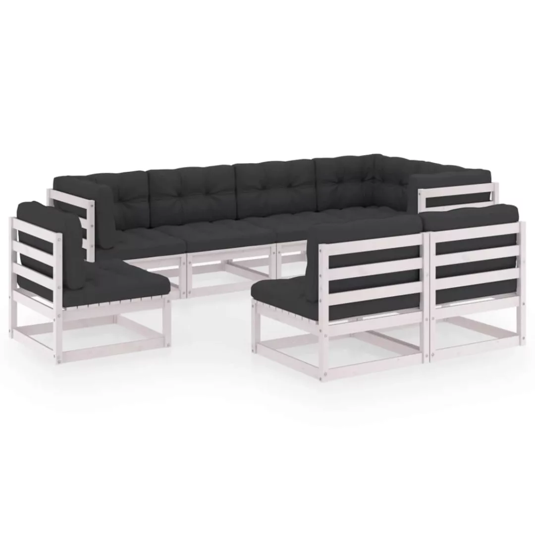 8-tlg. Garten-lounge-set Mit Kissen Kiefer Massivholz günstig online kaufen