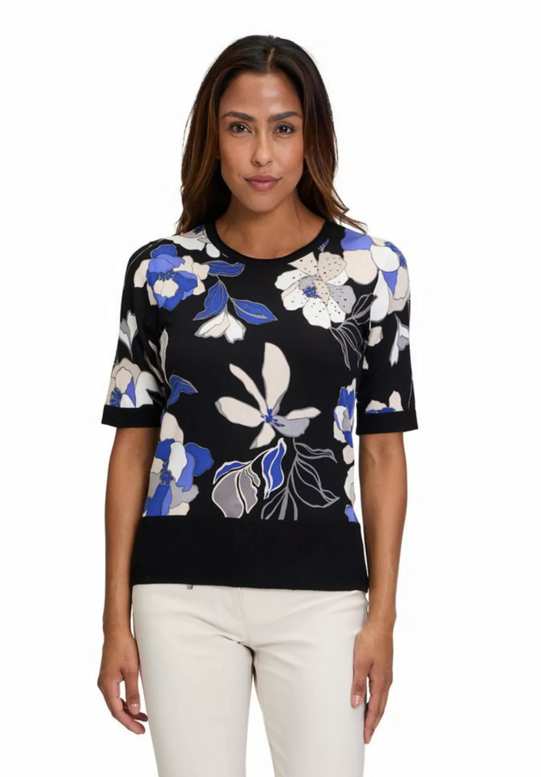 Betty Barclay Kurzarmshirt Betty Barclay Feinstrickpullover mit Blumenprint günstig online kaufen