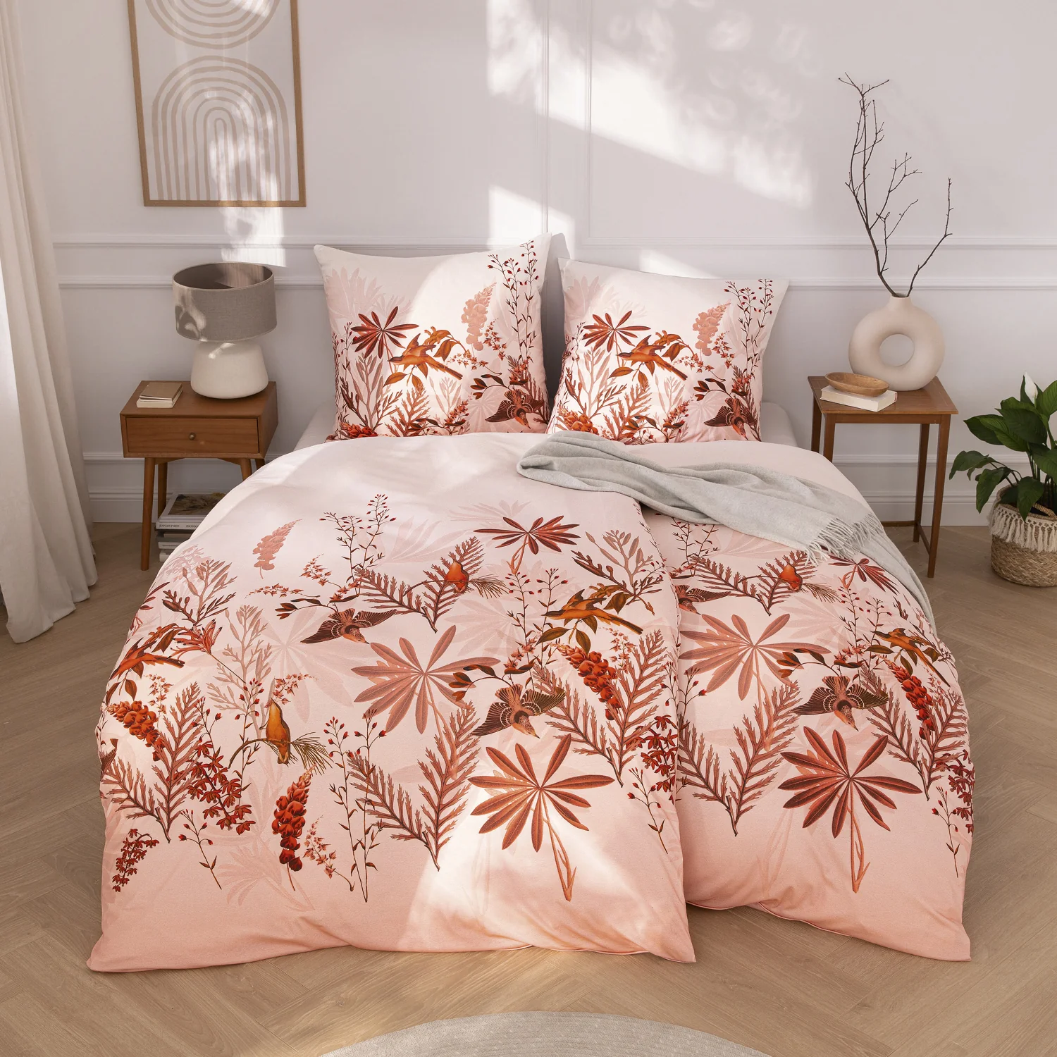 Estella Interlock Jersey Bettwäsche Viviene 6964-290 Blätter 135x200 günstig online kaufen
