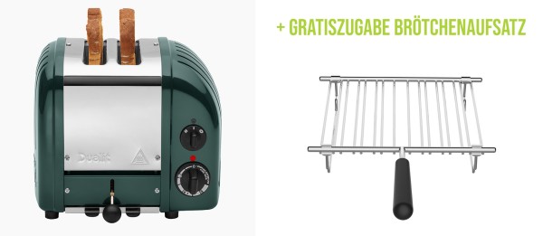 Classic Toaster Premium 2-Schlitz inkl. Gratis Brötchenaufsatz Evergreen günstig online kaufen