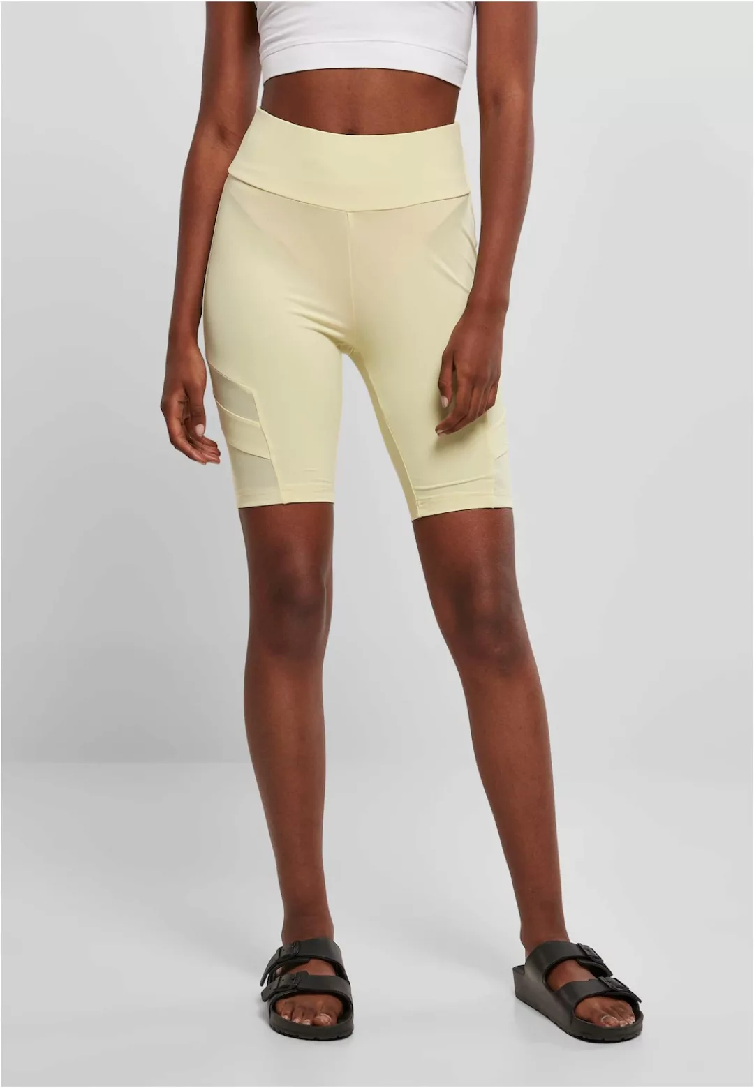 URBAN CLASSICS Stoffhose "Urban Classics Damen Ladies High Waist Tech Mesh günstig online kaufen