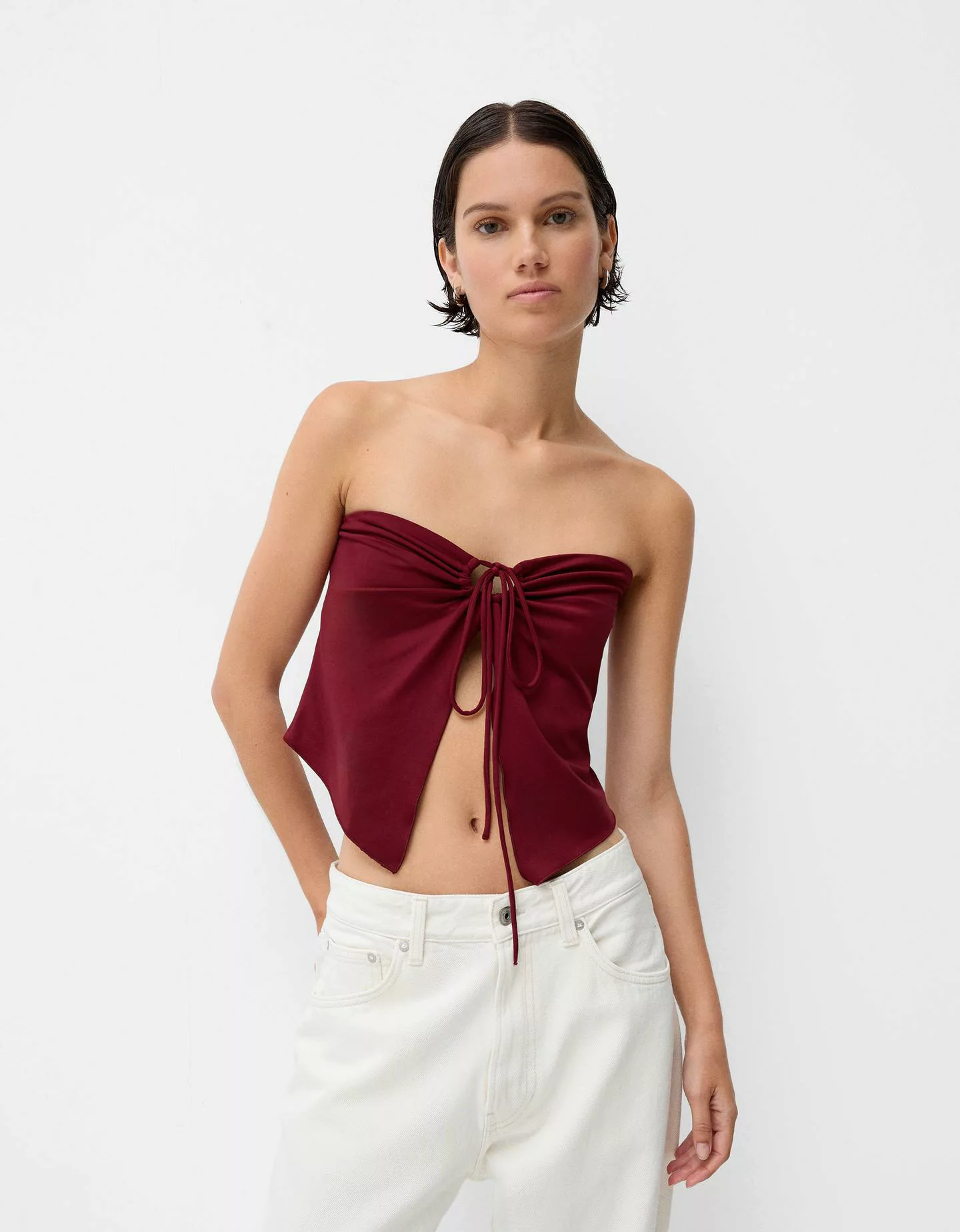 Bershka Bandeau-Top Damen S Rot günstig online kaufen