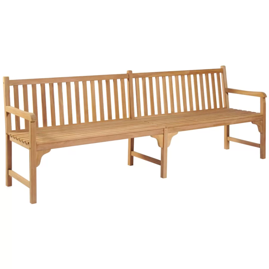 Gartenbank Mit Beige Auflage 240 Cm Massivholz Teak günstig online kaufen