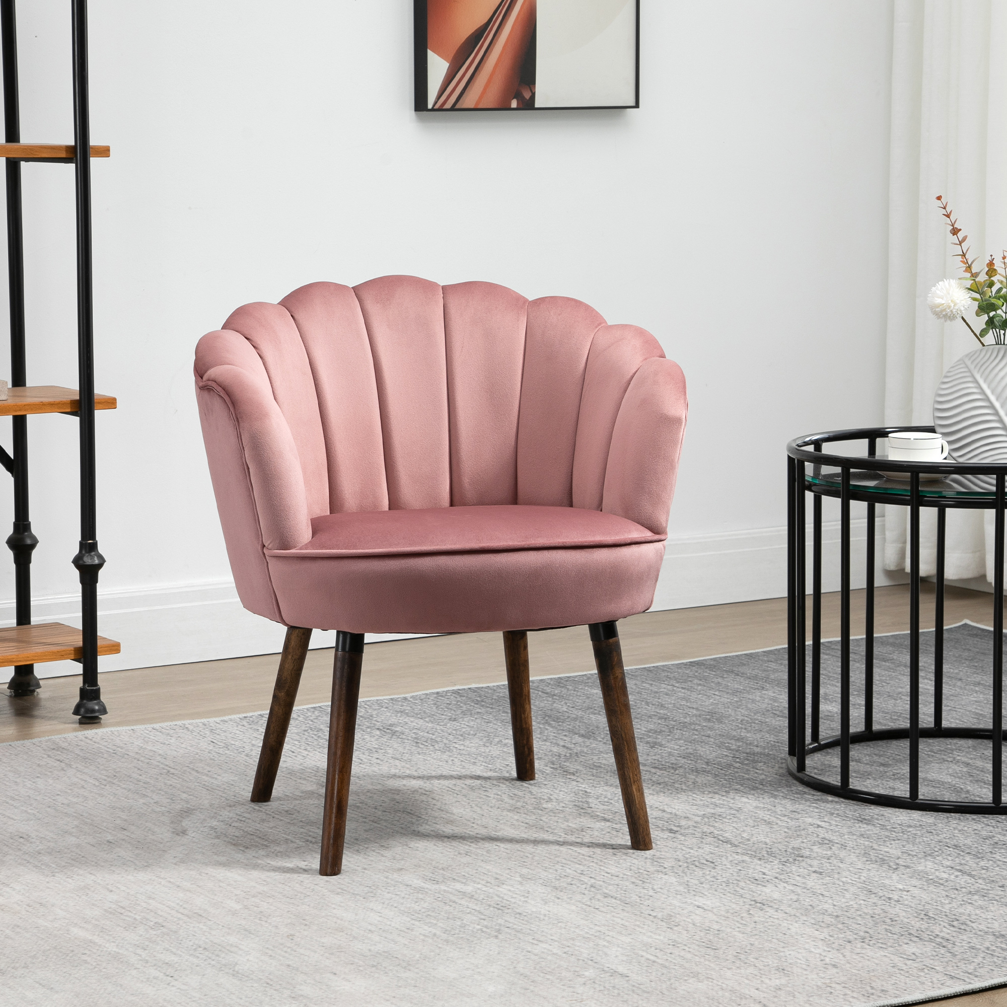 HOMCOM Esszimmerstuhl Küchenstuhl Sessel mit Rückenlehne Wohnzimmerstuhl Po günstig online kaufen