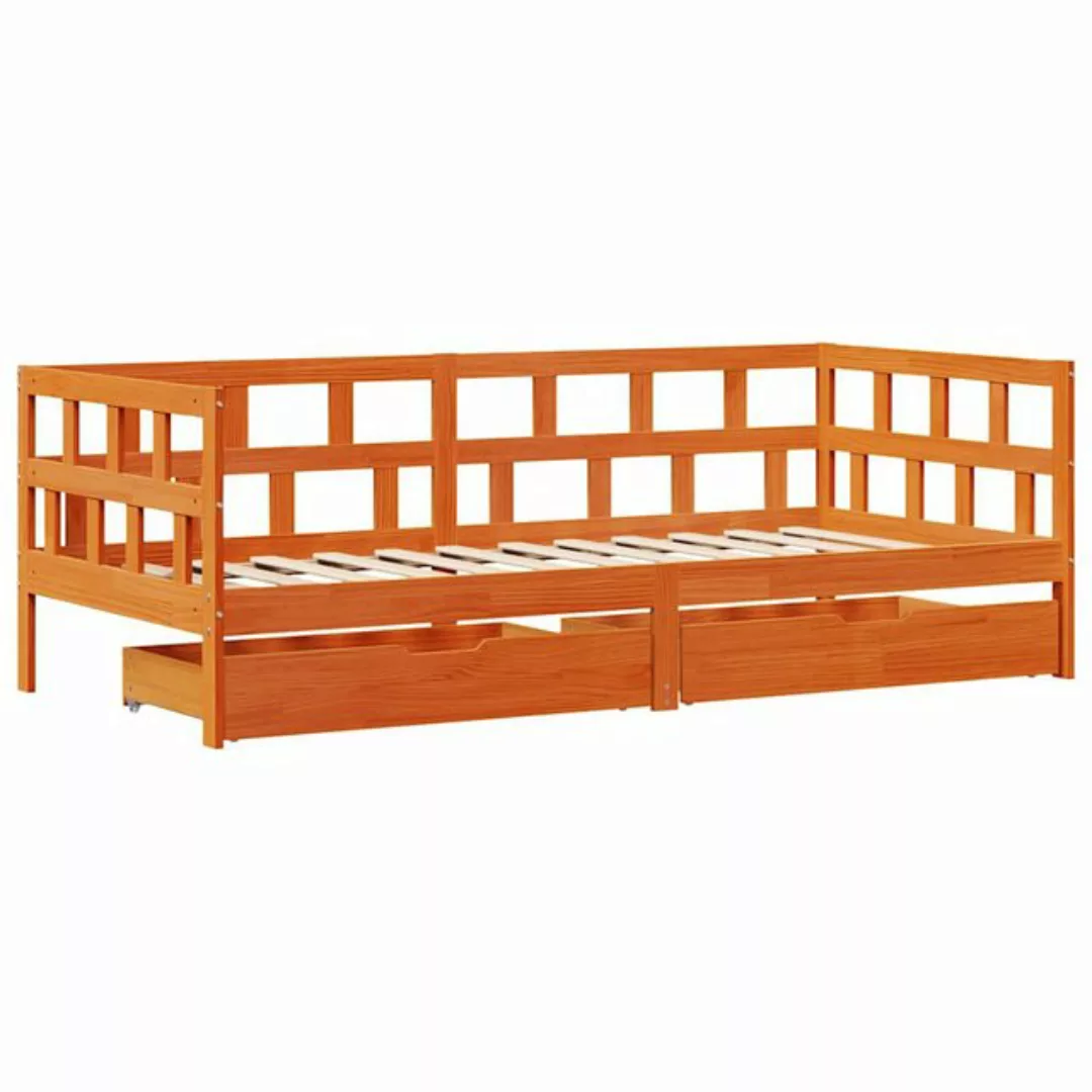 vidaXL Bett Tagesbett mit Schubladen ohne Matratze 90x190 cm Massivholz günstig online kaufen