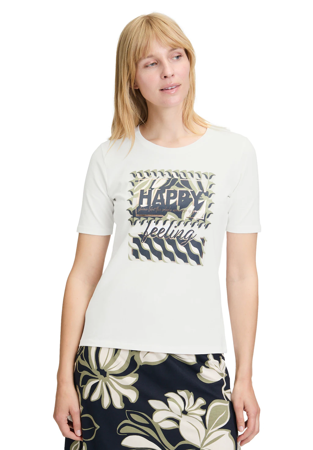 Betty Barclay Kurzarmshirt "Betty Barclay Damen Basic Shirt mit Placement", günstig online kaufen