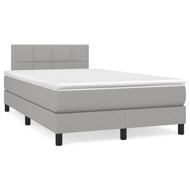 vidaXL Bettgestell Boxspringbett mit Matratze Hellgrau 120x200 cm Stoff Bet günstig online kaufen