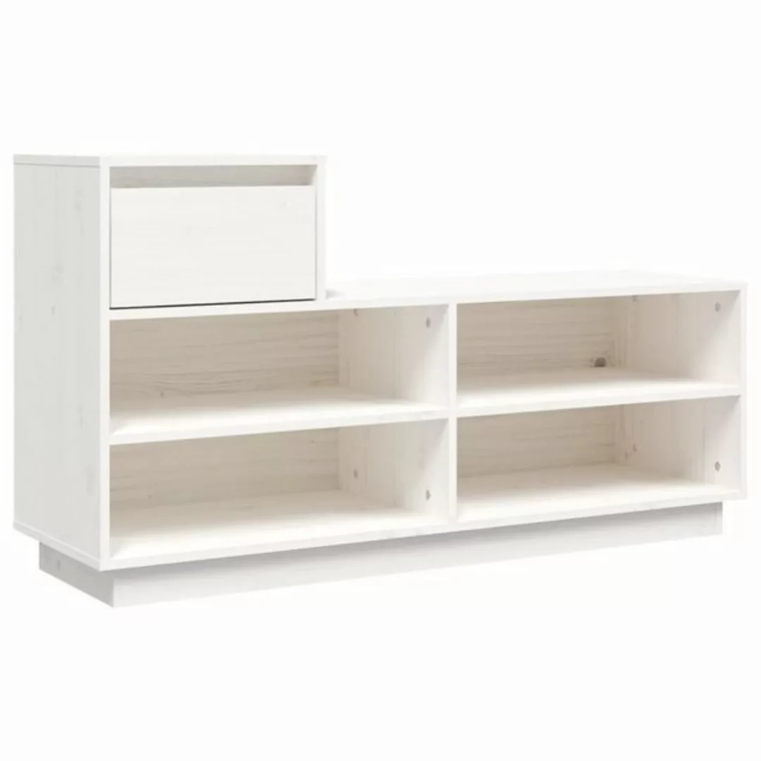 furnicato Schuhschrank Schuhregal Weiß 110x34x61 cm Massivholz Kiefer günstig online kaufen