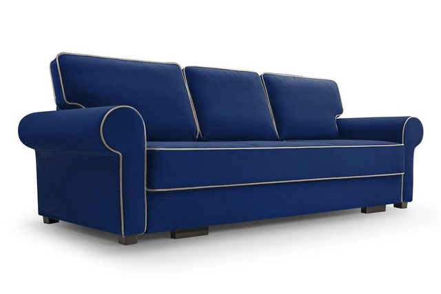 Beautysofa 3-Sitzer BELLO, in Retro-Stil, Bettkasten, Wellenfedern, für Woh günstig online kaufen