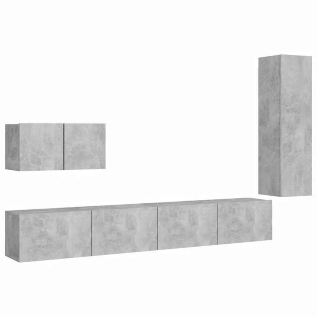 furnicato TV-Schrank 4-tlg. TV-Schrank-Set Betongrau Holzwerkstoff (1-St) günstig online kaufen