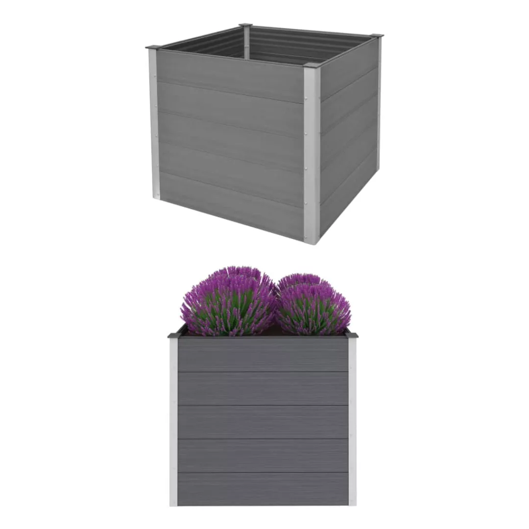 Garten-hochbeet Wpc 100x100x91 Cm Grau günstig online kaufen