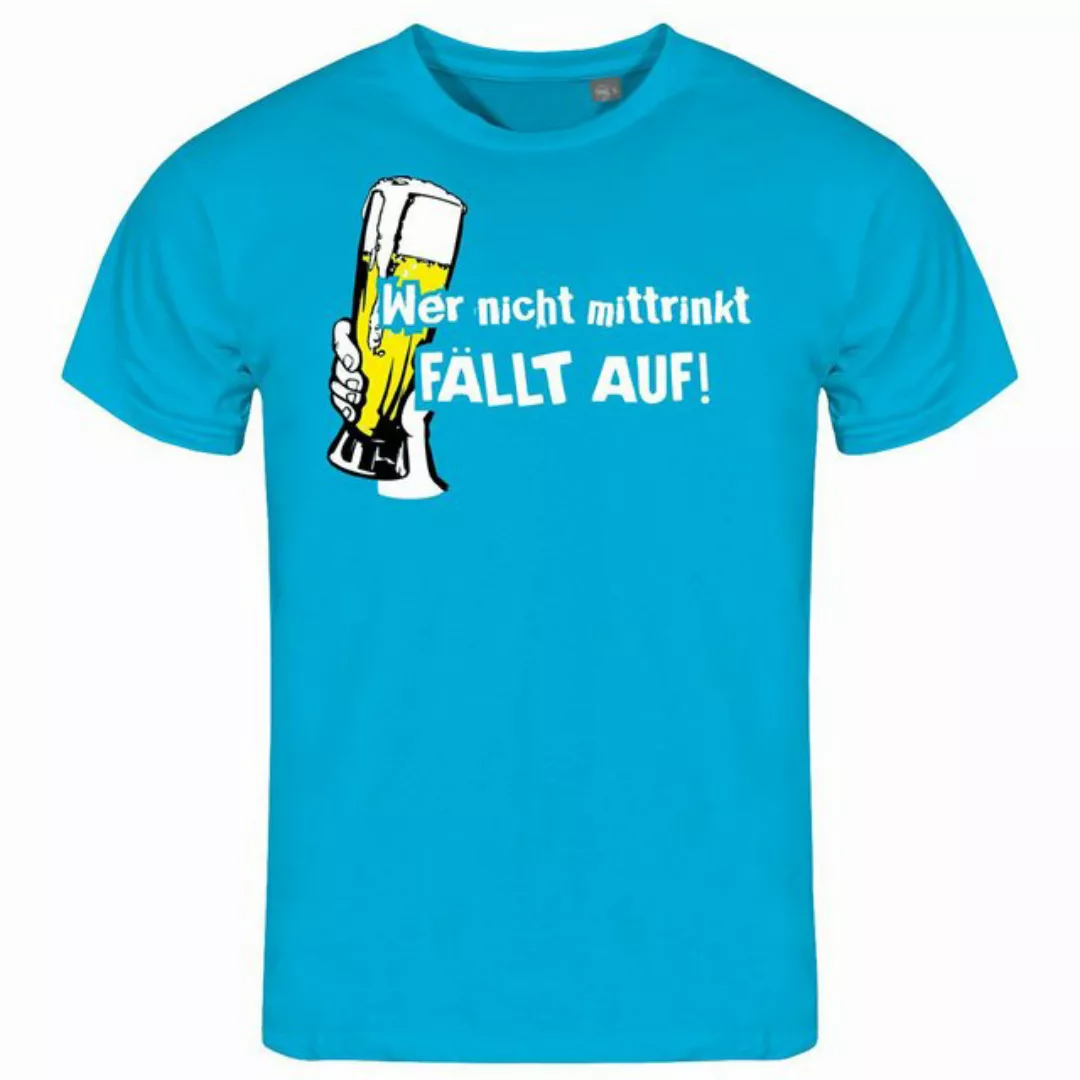 deinshirt Print-Shirt Herren T-Shirt Wer nicht mittrinkt fällt auf Funshirt günstig online kaufen