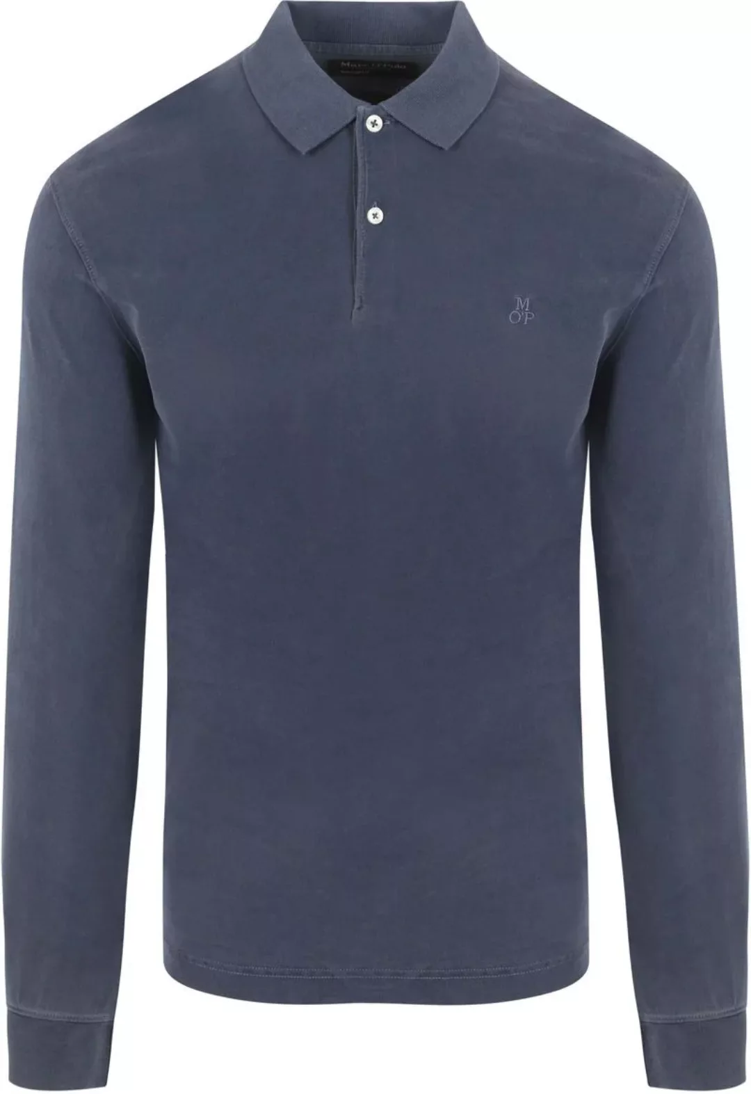 Marc O'Polo Longsleeve Poloshirt Terry Cloth Dunkelblau - Größe M günstig online kaufen