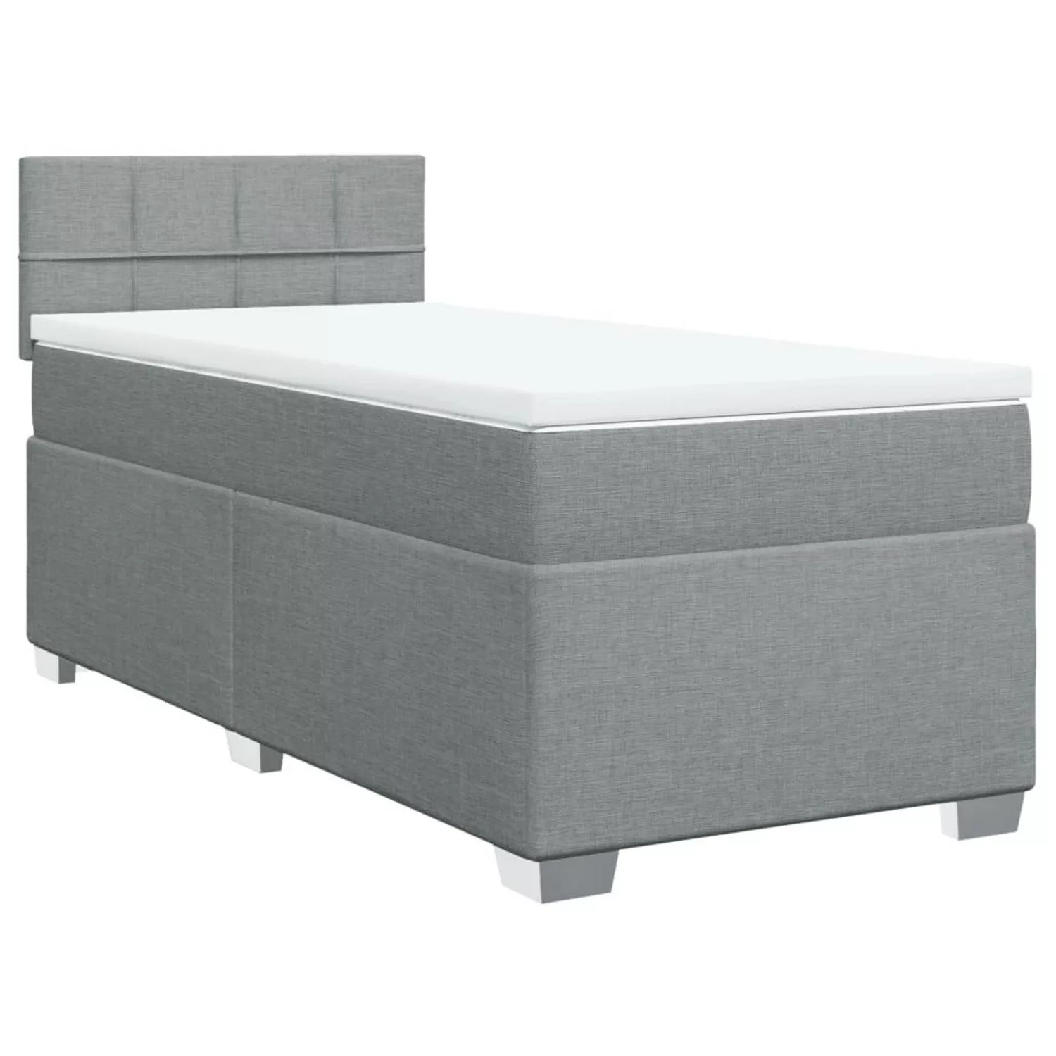 vidaXL Boxspringbett mit Matratze Hellgrau 100x200 cm Stoff2097674 günstig online kaufen