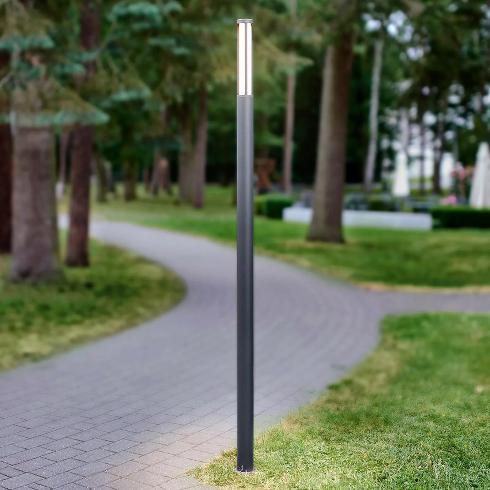 Lucande LED-Außenleuchte Sidny, anthrazit, Metall, 220cm günstig online kaufen