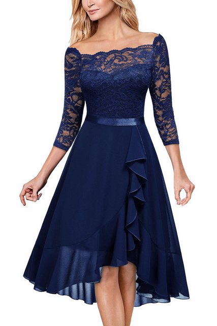 Veltara Cocktailkleid Damen Partykleid Elegant Floral Spitze Rüschen Brautj günstig online kaufen