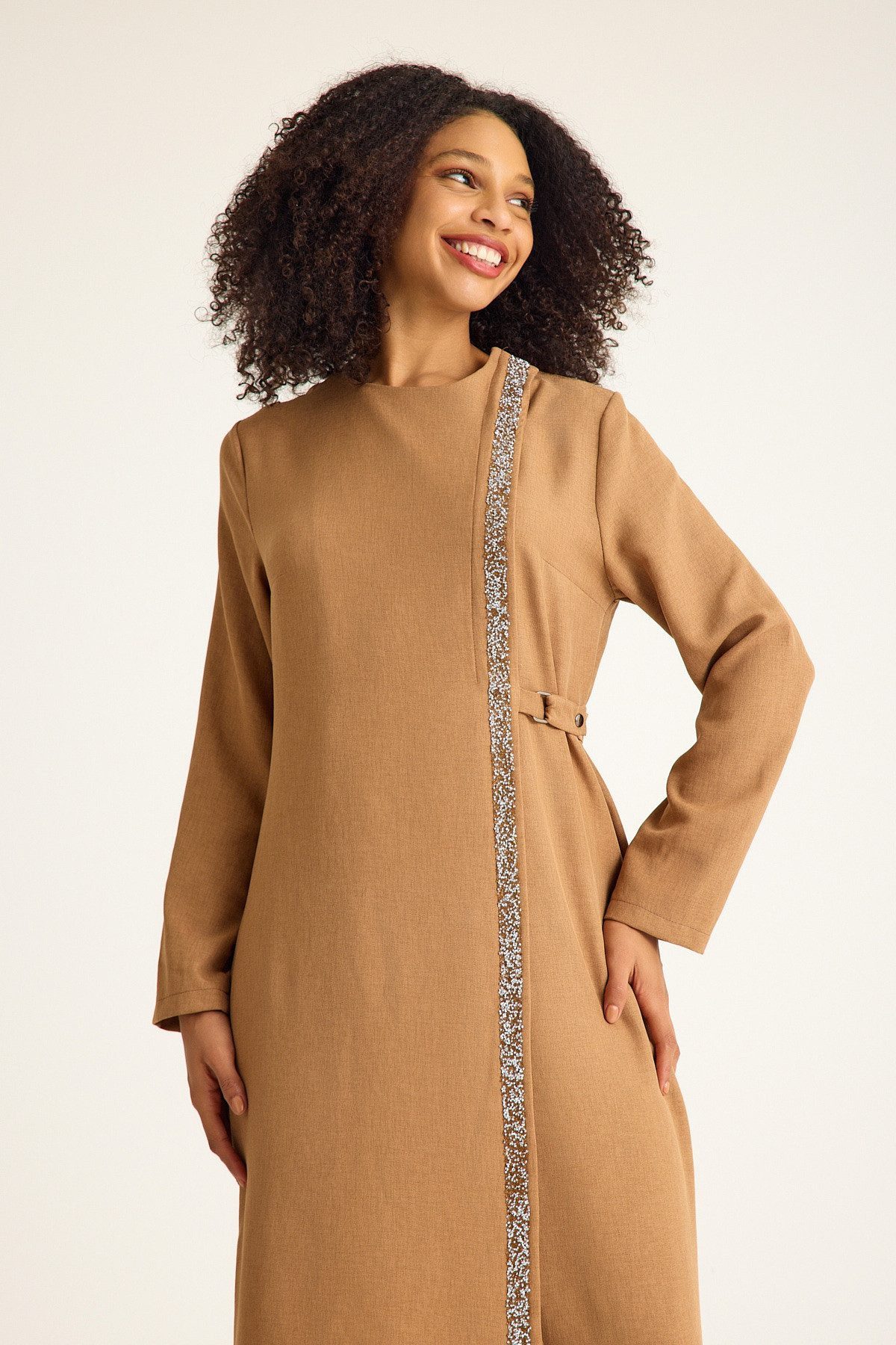 fashionshowcase Tunikakleid Abaya Kleid mit Schmuckdetails günstig online kaufen