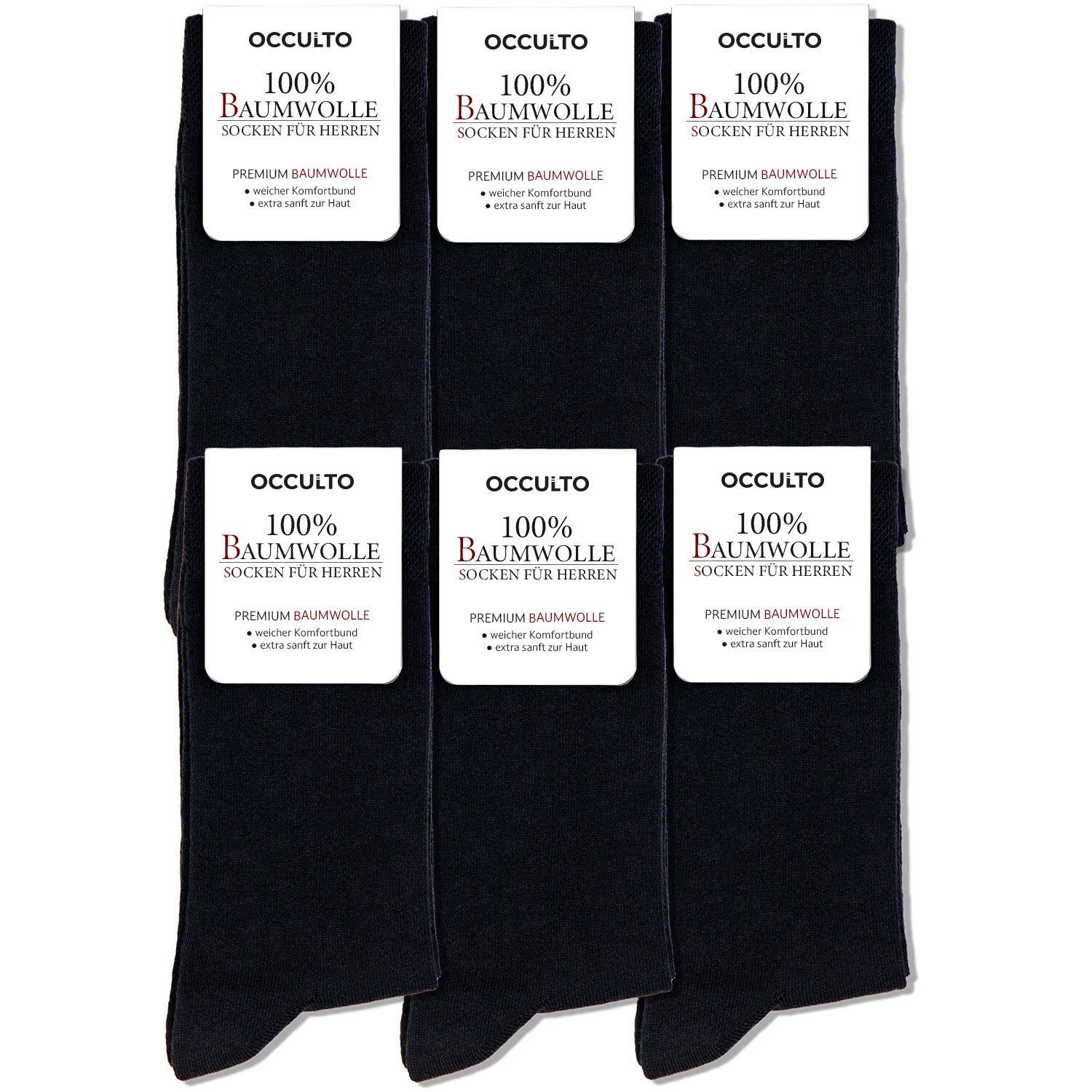OCCULTO Businesssocken Herren 100% Baumwollsocken 6er günstig online kaufen