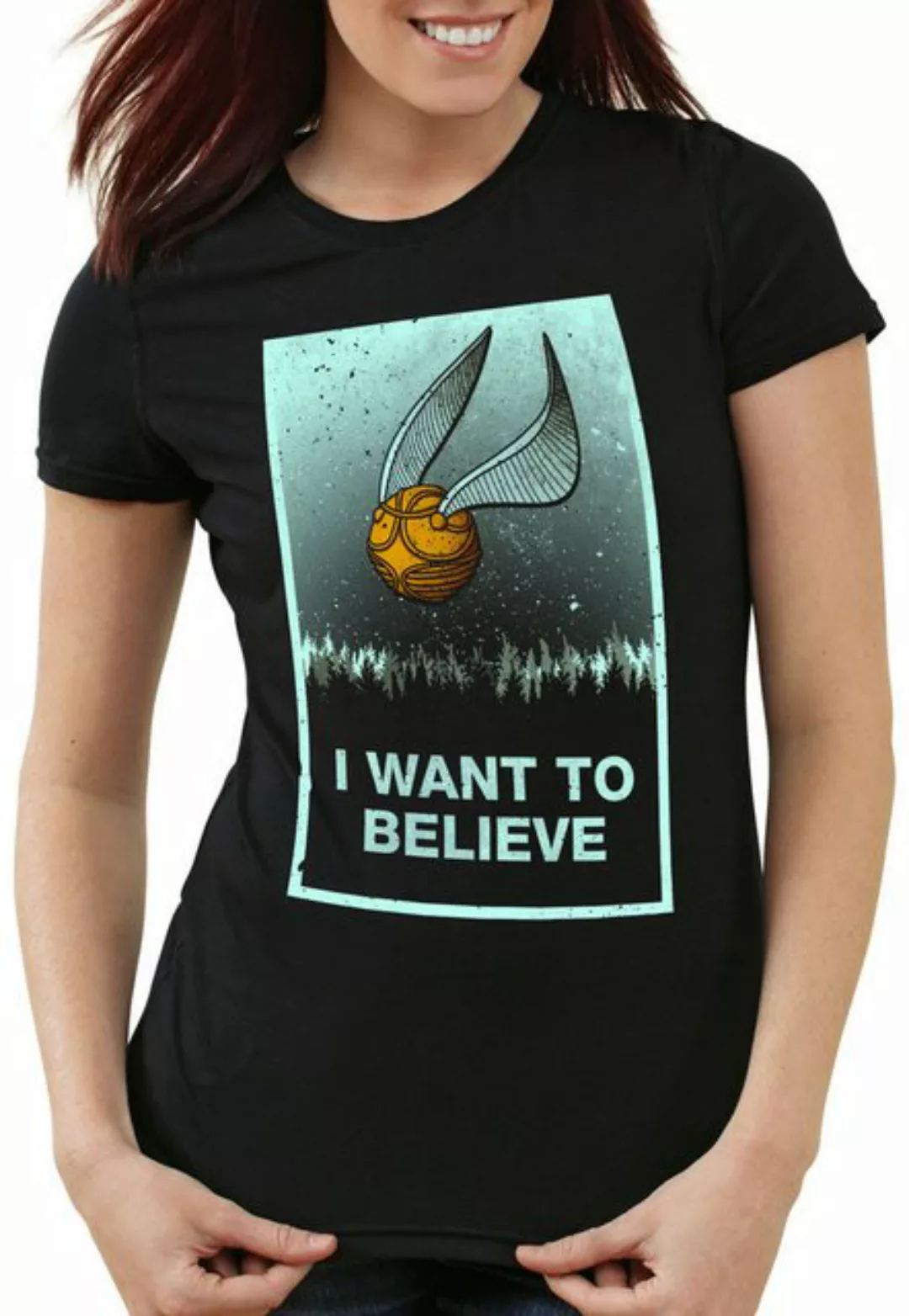 style3 T-Shirt I want to believe Schnatz harry turnier sport besen quidditc günstig online kaufen